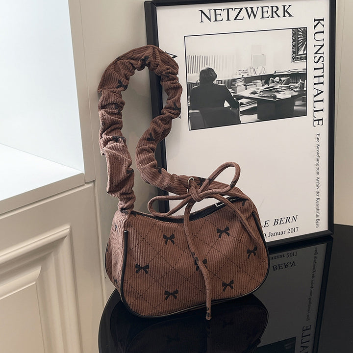 Damen Umhängetasche mit verstellbarem Kordelzug und gestreiftem Design Nord Taschen