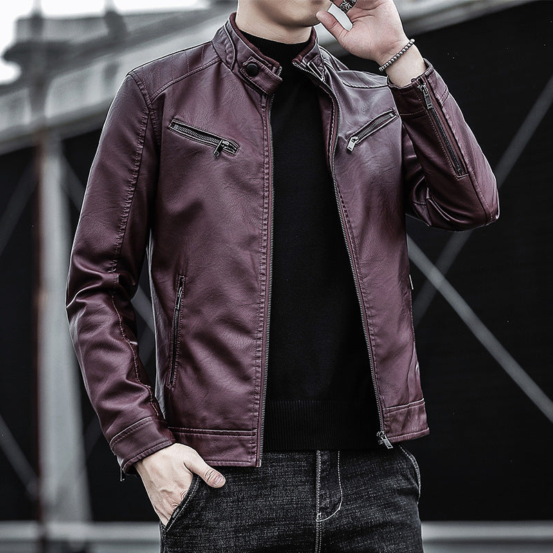 Herren Stilvolle Kunstlederjacke Nord Taschen