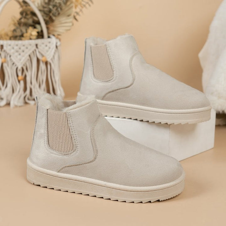 Damen  gefütterte Chelsea-Ankle-Boots mit Teddyfutter, elastischer Seitenblende und rutschfester Leichtsohle Nord Taschen