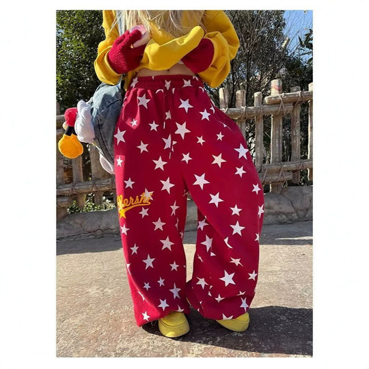 Damen Weitgeschnittene Sterne-Hose Nord Taschen