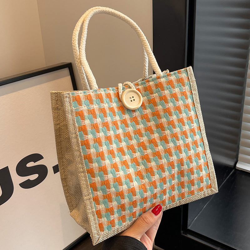 Damen Tragetasche mit geflochtenem Design und dekorativen Griffen Nord Taschen