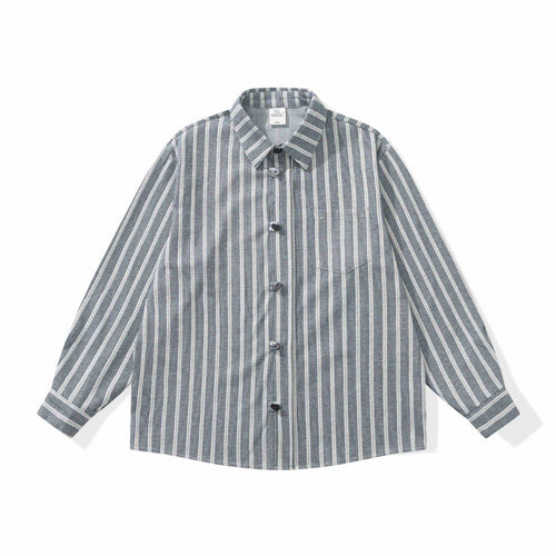 Damen Gestreifte Overshirt‑Hemdjacke mit Brusttasche Nord Taschen