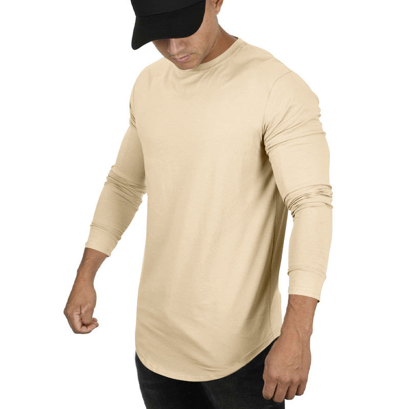 Herren Langarmshirt mit verlängertem Rundsaum und schmalem Schnitt aus elastischem Funktionsjersey Nord Taschen
