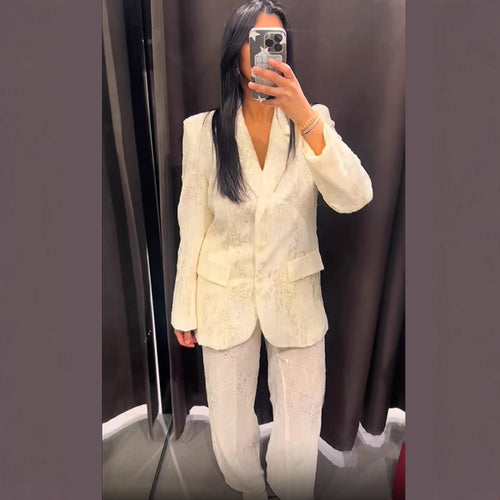 Damen weite Paillettenhose mit hohem Bund und fließendem Bein Nord Taschen