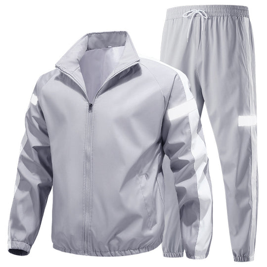 Herren Sportliches Trainingsanzug-Set mit Reißverschlussjacke, Jogginghose und reflektierenden Einsätzen Nord Taschen