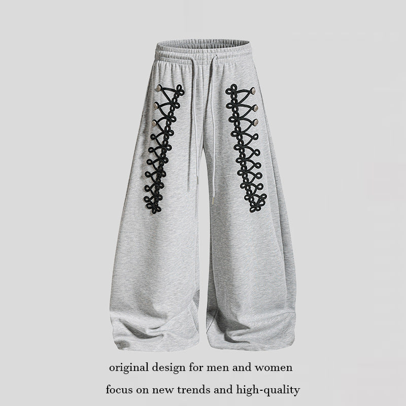 Damen weite Jogginghose mit elastischem Bund und Zier‑Schnürung Nord Taschen