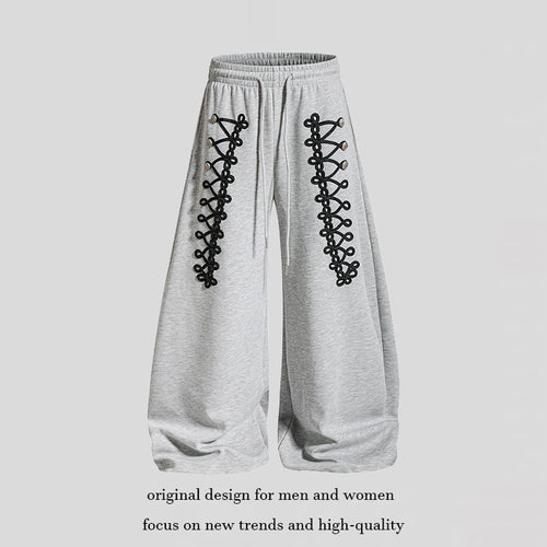 Damen weite Jogginghose mit elastischem Bund und Zier‑Schnürung Nord Taschen