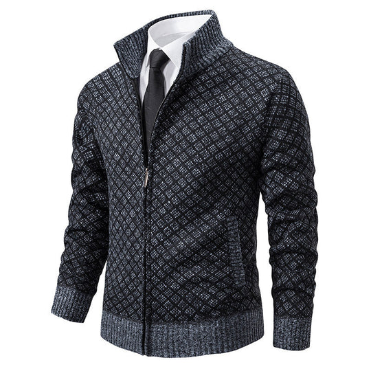 Herren stilvolle Strickjacke mit hochwertigem Zipper Nord Taschen