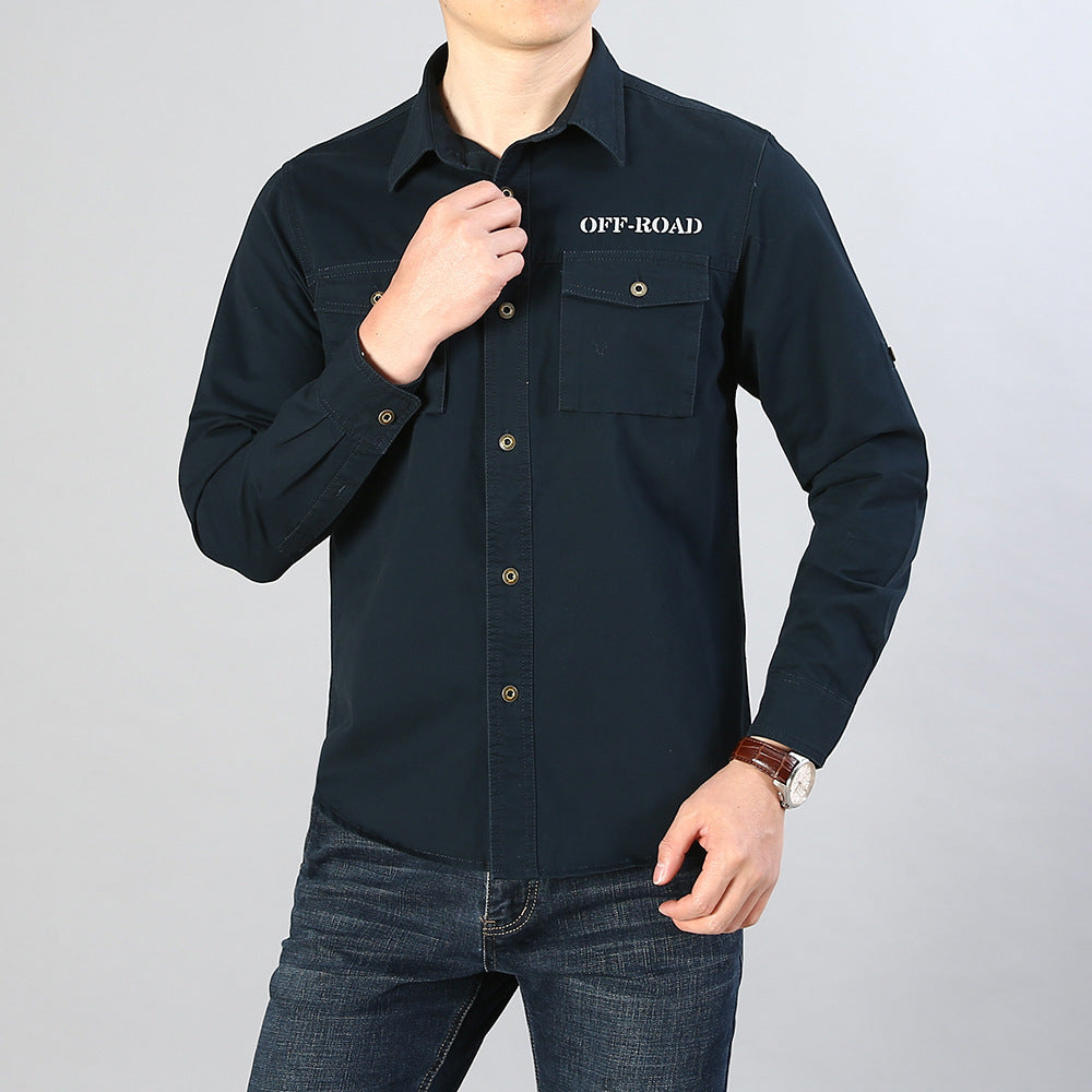 Herren Military-Hemd mit Brusttaschen, Ärmelrollfunktion und Off-Road-Print Nord Taschen