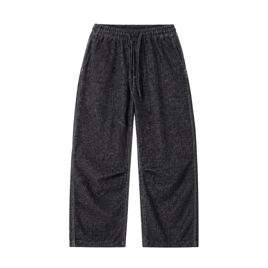 Damen Weite Relaxed-Hose aus Denim‑Optik mit elastischem Bund und Kordel Nord Taschen