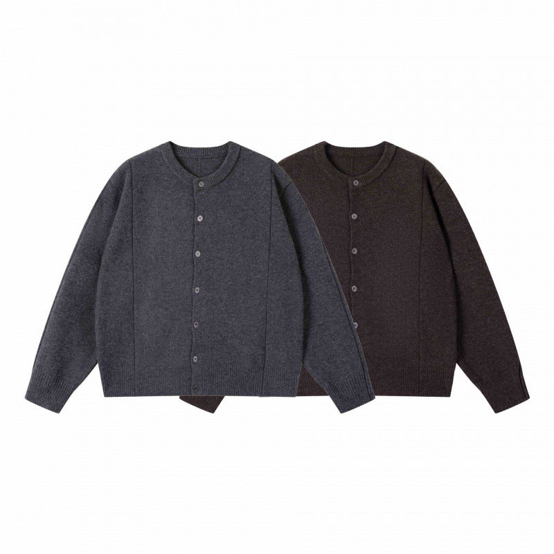 Unisex Boxiger Feinstrick-Cardigan mit Rundhals und durchgehender Knopfleiste Nord Taschen