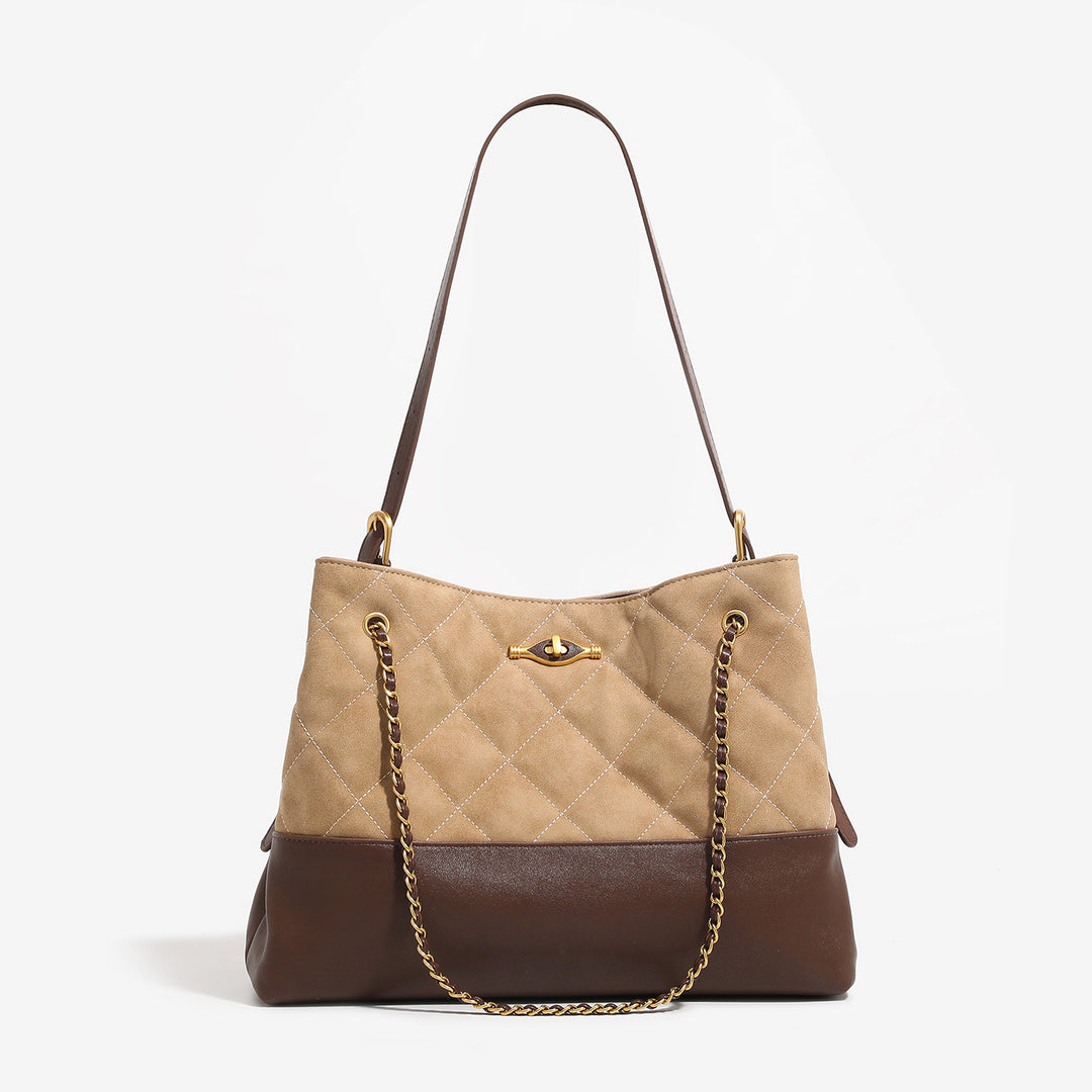 Damen Handtasche mit elegantem Steppmuster und luxuriösem Kettenhenkel Nord Taschen