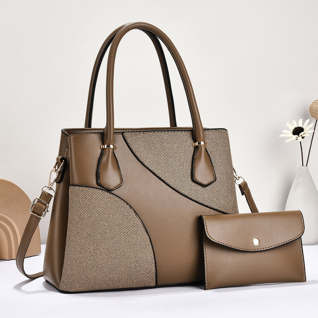 Damen elegante Handtasche mit geometrischem Design und abnehmbarer Clutch Nord Taschen