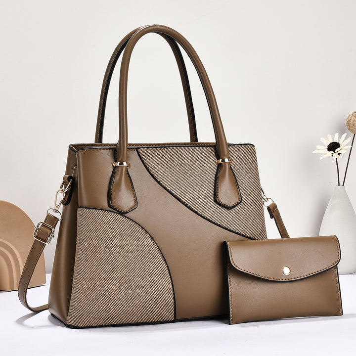 Damen elegante Handtasche mit geometrischem Design und abnehmbarer Clutch Nord Taschen