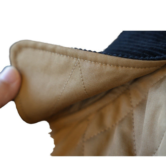 Damen Leichte gesteppte Übergangsjacke mit Cordkragen und Druckknopfleiste Nord Taschen