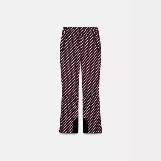 Damen 30+ taillierte Bootcut‑Skihose mit Allover‑Print, Reißverschlusstaschen und verstärktem Beinabschluss Nord Taschen