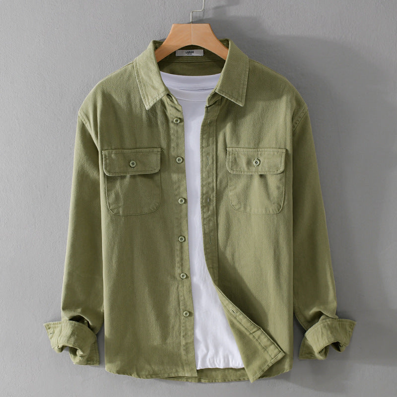 Herren Leichtes Baumwoll-Twill-Overshirt mit Brustklappen und Relaxed-Fit Nord Taschen