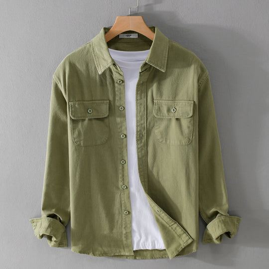 Herren Leichtes Baumwoll-Twill-Overshirt mit Brustklappen und Relaxed-Fit Nord Taschen