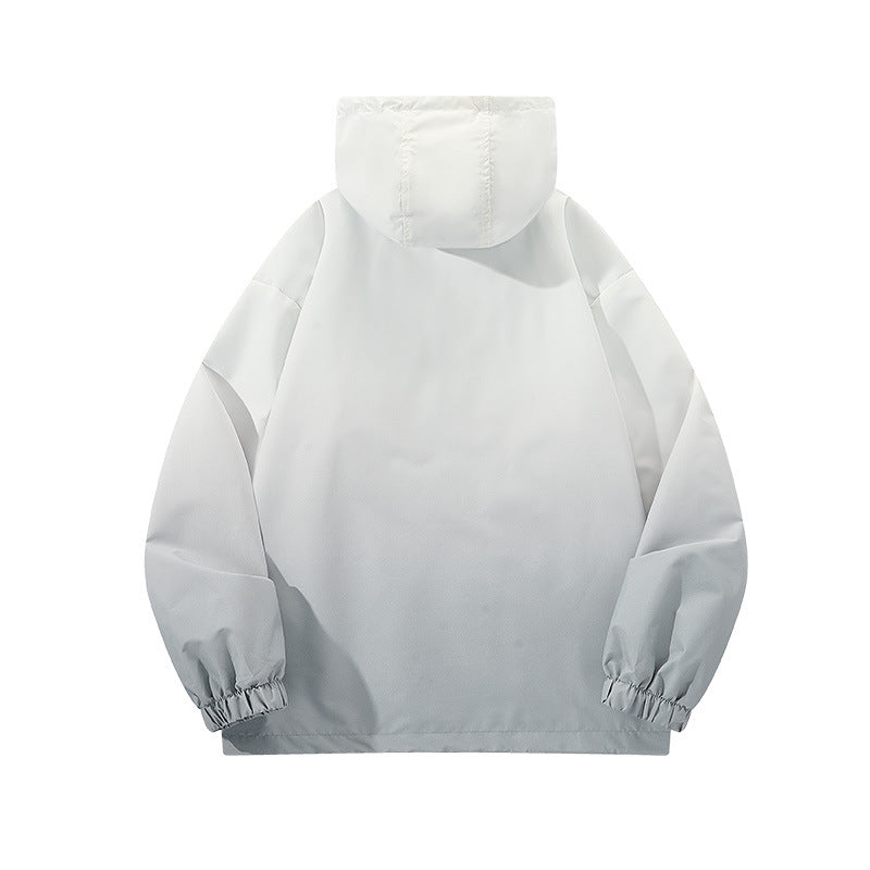 Herren Leichte Kapuzen-Windjacke mit asymmetrischen Reißverschlusstaschen und verstellbarem Saum Nord Taschen