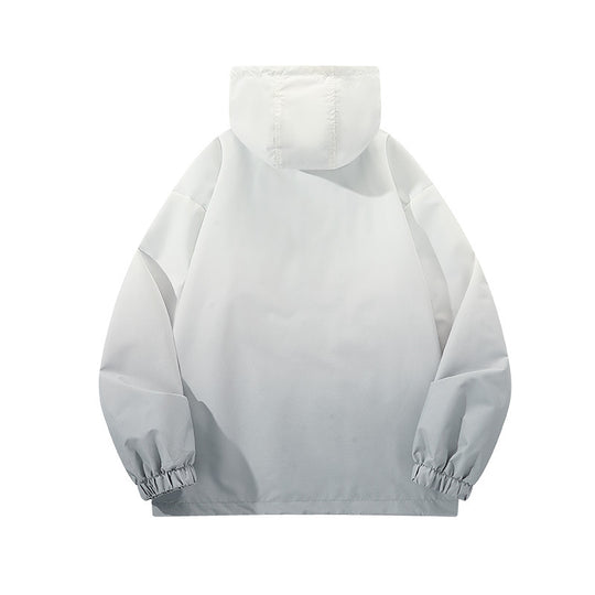 Herren Leichte Kapuzen-Windjacke mit asymmetrischen Reißverschlusstaschen und verstellbarem Saum Nord Taschen