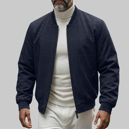 Herren Modische Bomberjacke mit Karomuster Nord Taschen