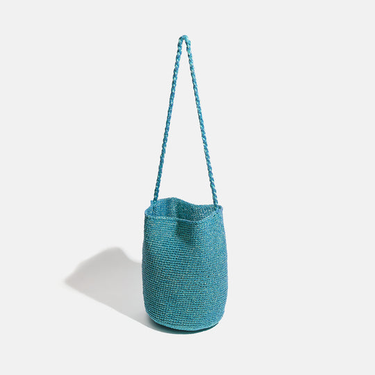 Damen geflochtene Tragetasche mit elegantem Kordelzug Nord Taschen