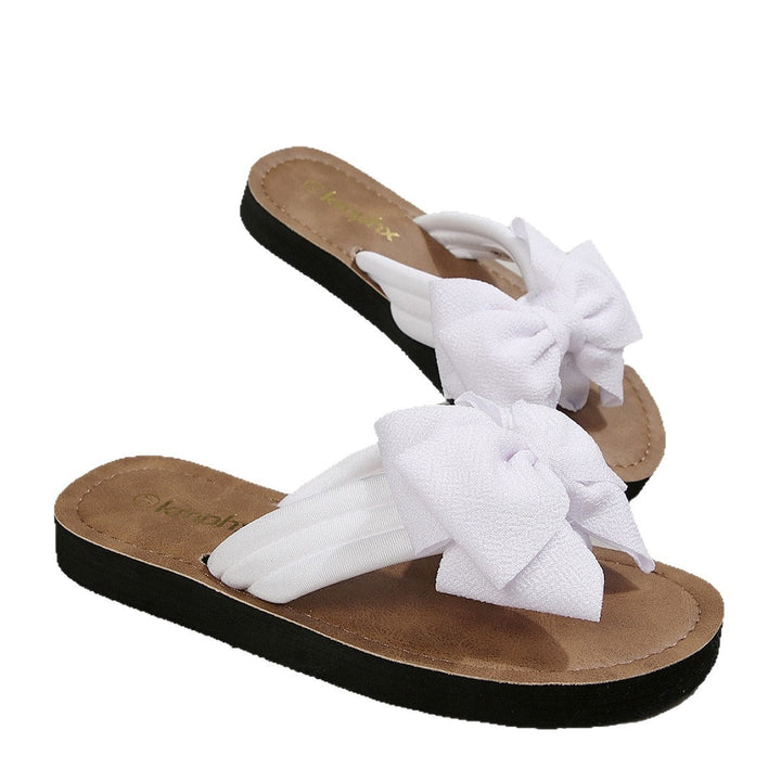 Damen Flip-Flop Sandalen mit dekorativem Schleifen-Design