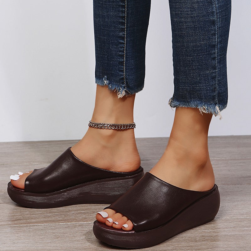 Damen moderne Wedge-Pantoletten mit anatomischem Fußbett