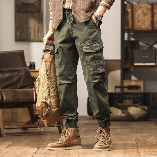 Herren Utility-Cargo-Jogginghose mit Mehrfachtaschen, elastischen Bündchen & Reißverschlussdetail Nord Taschen