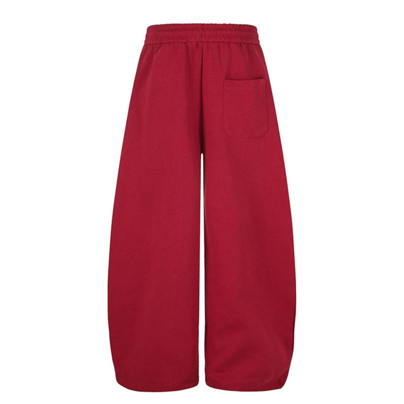 Damen Lockerfallende Palazzo‑Sweathose im Athleisure‑Look mit Tunnelzugbund und Script‑Print Nord Taschen