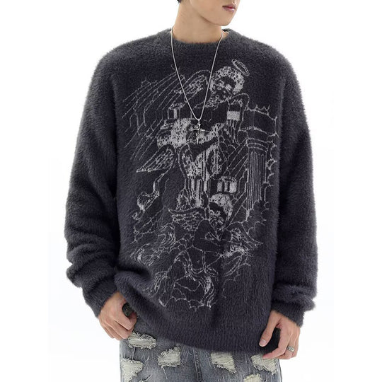 Herren Grobstrickpullover mit kreativem Motiv Nord Taschen