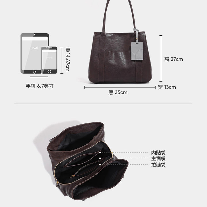Damen elegante Tragetasche mit großen Fächern und robusten Griffen Nord Taschen