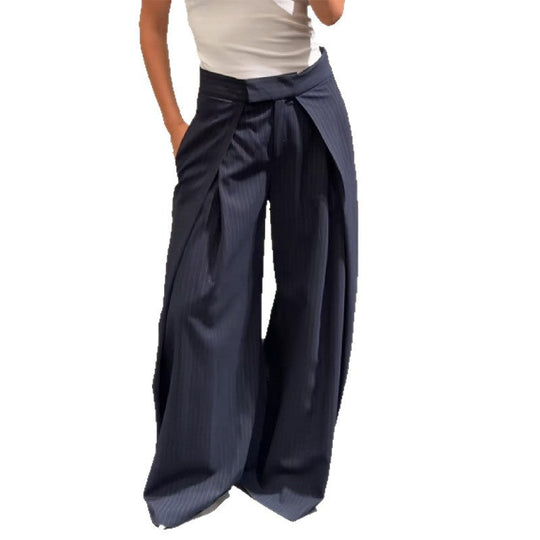 Damen elegante weite Stoffhose