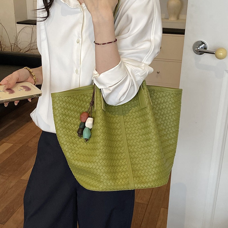 Damen hochwertige Geflecht Shopper-Tasche Nord Taschen