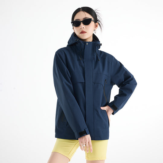 Damen technische wasserdichte Oversize-Parka mit Kapuze und verdeckten Reißverschlusstaschen Nord Taschen