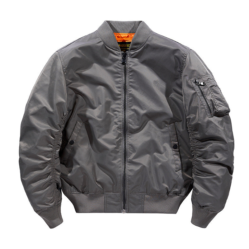 Herren Modernes Nylon-Flightbomber mit kontrastierendem Innenfutter, Ärmeltasche und elastischem Rippbündchen Nord Taschen