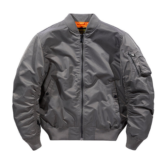 Herren Modernes Nylon-Flightbomber mit kontrastierendem Innenfutter, Ärmeltasche und elastischem Rippbündchen Nord Taschen
