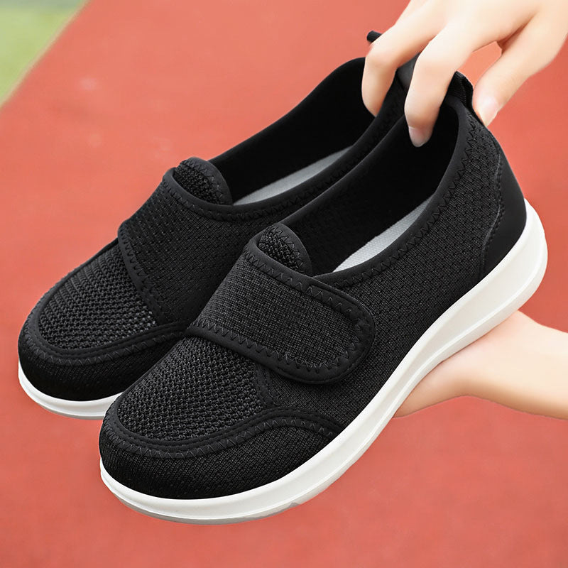 Damen Bequeme Slip-On Sportschuhe mit elastischem Klettverschluss und atmungsaktivem Mesh-Obermaterial Nord Taschen