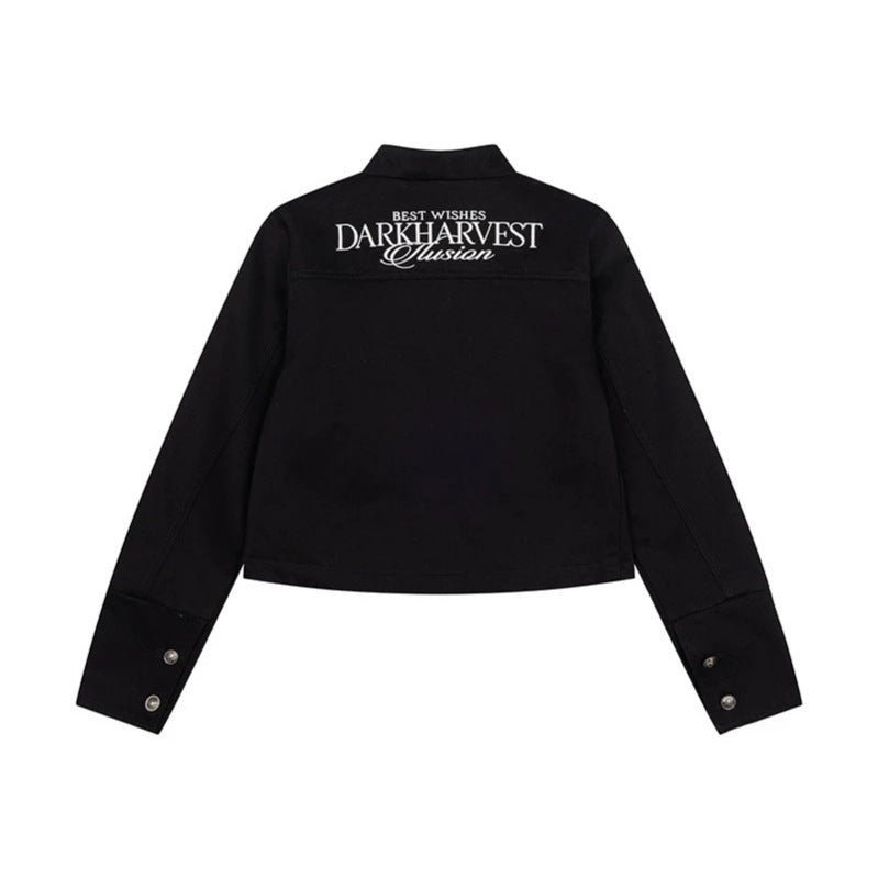 Damen kurze taillierte Militärjacke mit Stehkragen, Zierknopfreihen und Zwei‑Wege‑Reißverschluss Nord Taschen