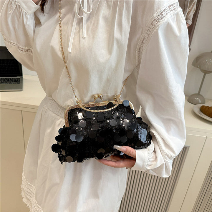 Damen glamouröse Clutch Tasche mit funkelnden Pailletten Nord Taschen