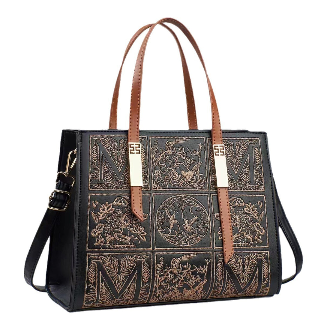 Damen edle Handtasche mit filigranem Stickdesign Nord Taschen
