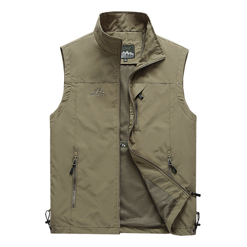 Herren Outdoor-Utility-Weste mit Mesh-Futter und Reißverschluss-Taschen Nord Taschen