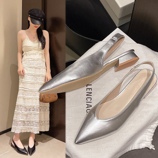 Damen Slingback-Pumps mit elegantem spitzen Design und modischem Blockabsatz