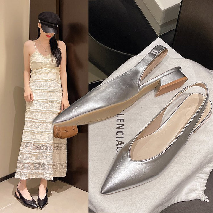 Damen Slingback-Pumps mit elegantem spitzen Design und modischem Blockabsatz