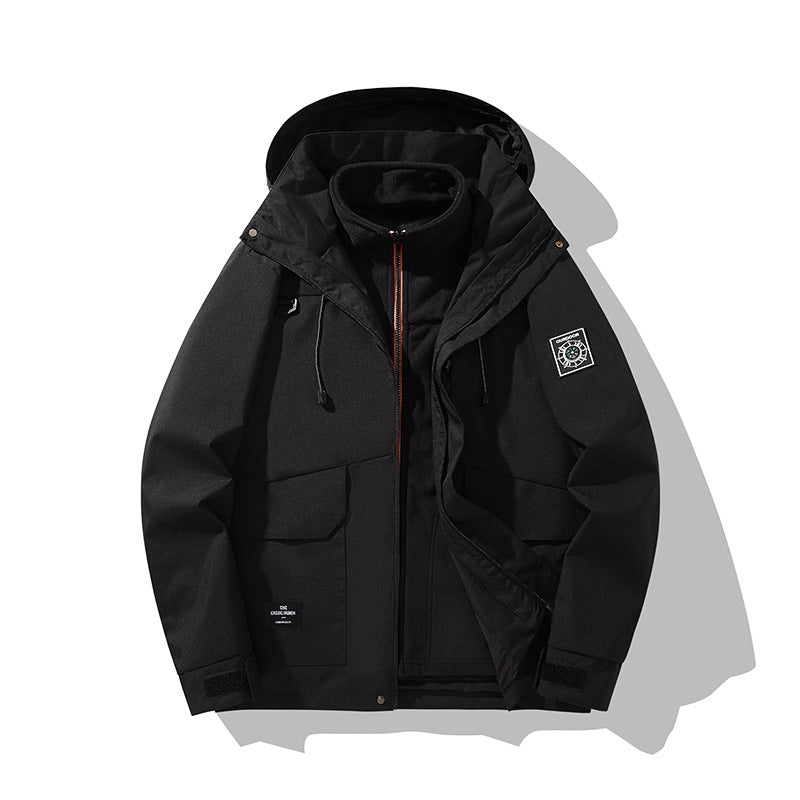 Herren Wetterfeste Outdoorjacke mit Kapuze Nord Taschen