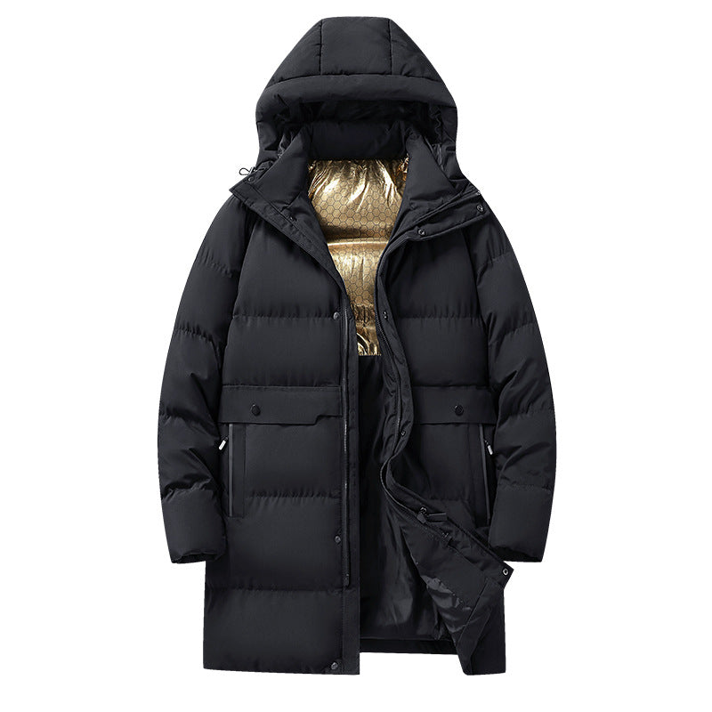 Herren langer gesteppter Winterparka mit Kapuze, wasserabweisender Außenhülle & wärmereflektierendem Innenfutter Nord Taschen