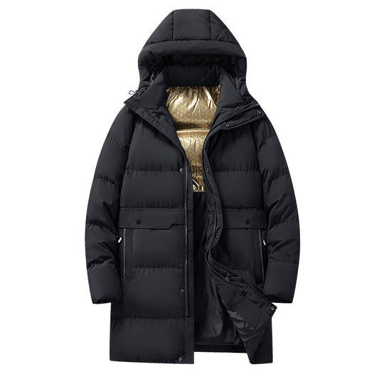 Herren langer gesteppter Winterparka mit Kapuze, wasserabweisender Außenhülle & wärmereflektierendem Innenfutter Nord Taschen