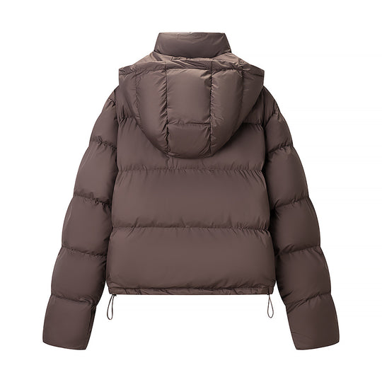 Damen Wattierte Daunenoptik-Steppjacke mit abnehmbarer Kapuze Nord Taschen