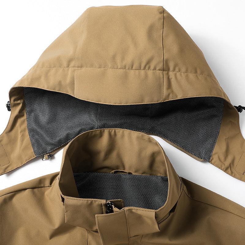 Herren urbaner wasserdichter Tech-Parka mit hochschließendem Kragen und minimalistischen Taschen Nord Taschen