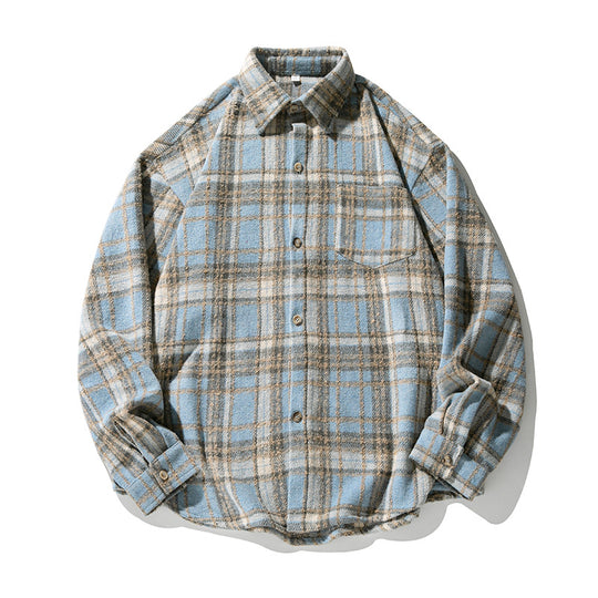 Unisex Overshirt im Wollfleece-Karomuster mit kastigem Schnitt und aufgesetzter Brusttasche Nord Taschen